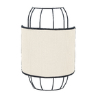 Arandela Creme Alumínio e Palha RAW Auremar