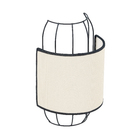 Arandela Creme Alumínio e Palha RAW Auremar