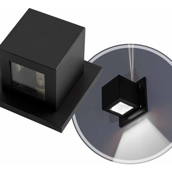 Arandela Cubo Facho Fenda E Foco Preto P/ G9 Starlumen St2942