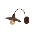 Arandela Curva Com Chapéu Aberto (sem Grade) Factory - Marrom