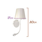 Arandela De Cabeceira Cozy Abajur BRANCA P/ Lampada E27 Com L