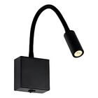 Arandela De Cabeceira Leitura Flexível Flexus Preta Led 3w 30