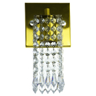 Arandela De Cristal Acrilico Clearcrillic Quadrada Dourado