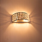 Arandela de Cristal legítimo meia lua grande para 2 lâmpadas