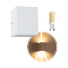 Arandela de efeito 4 fachos branca + lâmpada Led 5W 3000k Biv