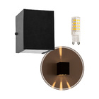 Arandela de efeito 4 fachos preta + lâmpada led 5w 3000K Bivo