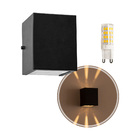 Arandela de efeito 6 fachos preta + led 5w 3000k Bivolt lumin