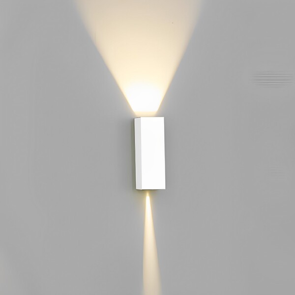 Arandela de Parede Externa de Efeito Branca LED 5W Luz Amarela IP65 Alumínio Slim Gaya