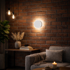 Arandela de Efeito IP20 Luz Amarela Disco Inspire Branca