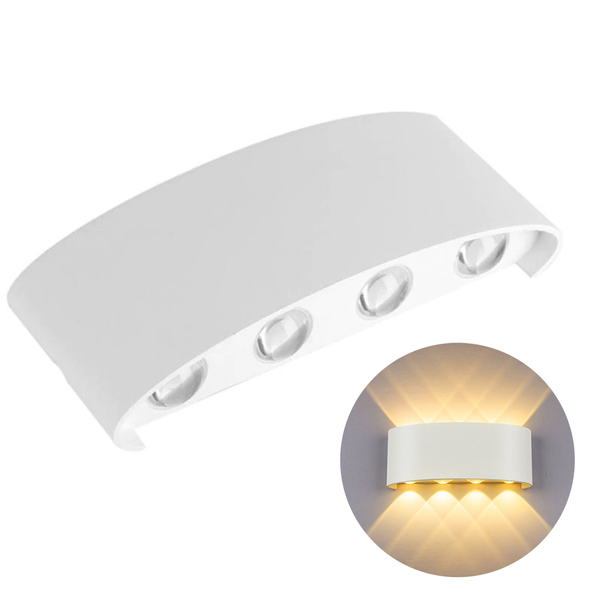 Arandela De Efeito Led 8w 8 Fachos Luz Amarela - Branco Quent