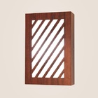 Arandela De Madeira Cor Imbuia 2 Soquete E27 Acrílico Ar0206