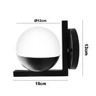 Arandela De Parede Apex Meia Lua Cor Prata Com Globo Branco F