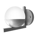 Arandela De Parede Apex Meia Lua Cor Prata Com Globo Branco F