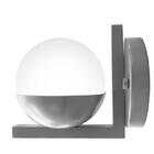 Arandela De Parede Apex Meia Lua Cor Prata Com Globo Branco F