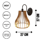 Arandela De Parede Aquiles  Mdf Cru