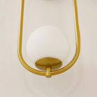 Arandela De Parede Aro Oval Globo Vidro Interruptor Dourado