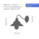 Arandela De Parede Bedd Preto Microtexturizado