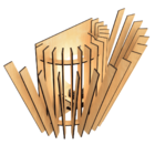 Arandela De Parede Charon  Mdf Cru