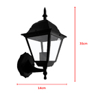 Arandela De Parede Colonial Alumínio Preto 4 Faces Externo Po