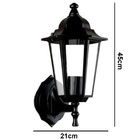 Arandela De Parede Colonial Alumínio Preto 6 Faces Externo