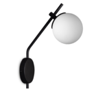 Arandela De Parede Com Globo Jotta Preta - Vidro Branco