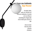 Arandela De Parede Com Globo Jotta Preta - Vidro Branco