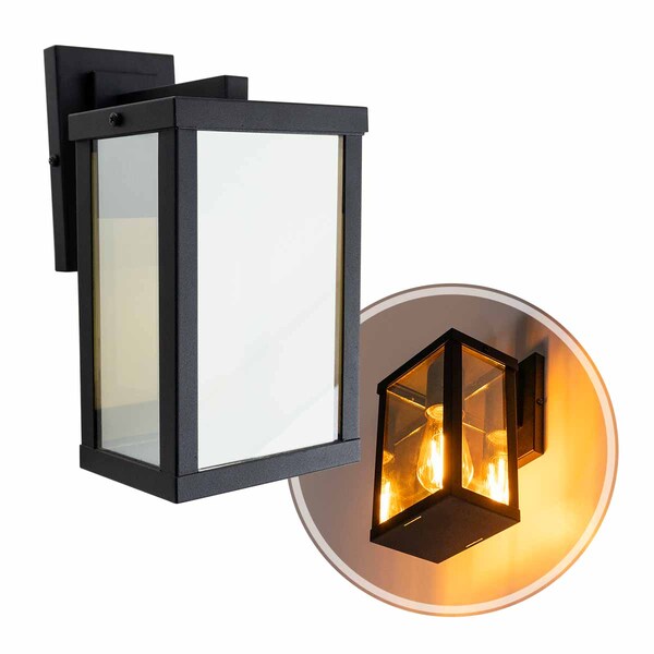 Arandela De Parede Externa 4 Vidros Reflecta Retrô 1xe27 Alum