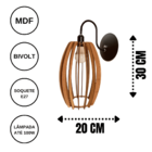 Arandela De Parede Imperial  Mdf Cru