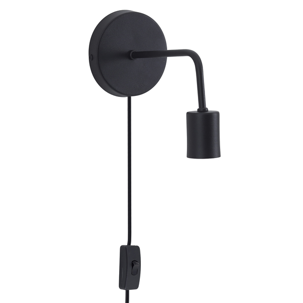 Arandela de Parede Interna com Fio IP20 Auremar Preta Bivolt