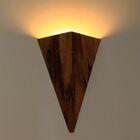 Arandela De Parede Interna Madeira Facetado 40x25cm 1xe27 Imb