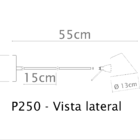 Arandela de Parede Juliette Articulada 55cm P250 Golden Art