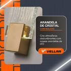 Arandela De Parede Led Bolhas De Cristal Retangular 3 Em 1