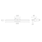 Arandela De Parede Led Prisma Branco 60cm 9w 4000k Spotline