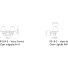 Arandela de Parede Los Angeles 2 Braços P319-2 Golden Art