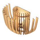 Arandela De Parede Louva-a-deus  Mdf Cru