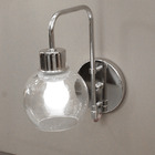 Arandela de Parede Pavia Cromado com Globo Transparente para