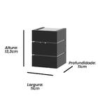 Arandela De Parede Plus 1102 Preto Com Focos E 2 Frisos - Rpm