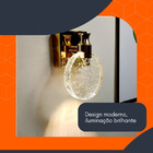 Arandela De Parede Redonda Disco Dourado Cristal Moderno