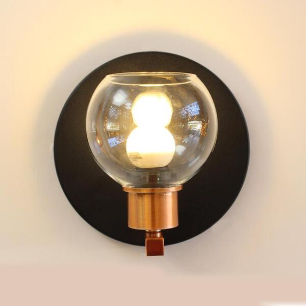 Arandela De Parede Sonata Preta Com Detalhe Cobre Para 1 Lâmp