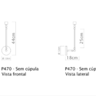 Arandela de Parede Tubular 40cm P379-40 Golden Art