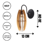 Arandela De Parede Turquesa  Mdf Cru
