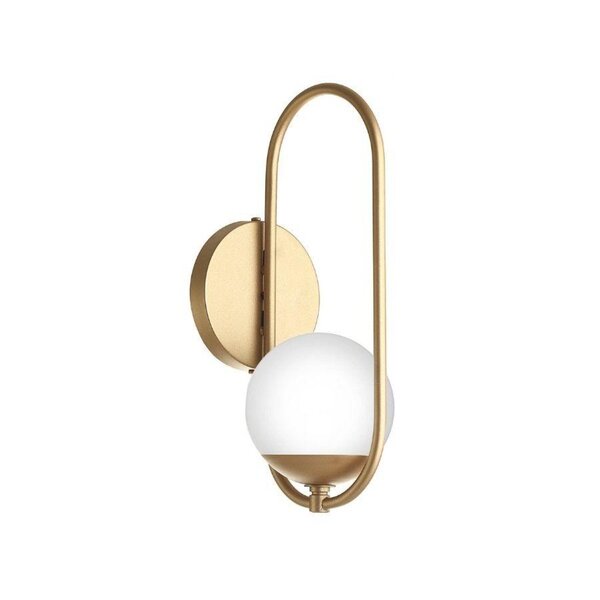 Arandela De Vidro E Metal Globo Branco 35x12x16cm Old Artisan