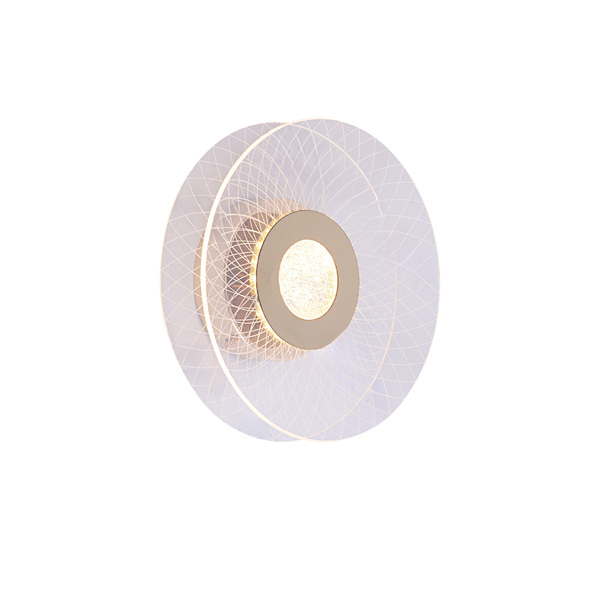 Arandela Disco Acrílico Dourado Led 7w 3000k 20cm