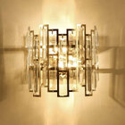 Arandela Dourada Com Cristais 2e14 23cm