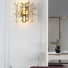 Arandela Dourada Com Cristais 2e14 23cm