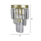 Arandela Dourada Com Cristais 32cm 2e14