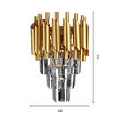 Arandela Dourada Com Cristais 33cm 2e14