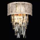 Arandela Dourada Com Vidro E Cristais 29cm 2e14