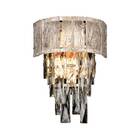 Arandela Dourada Com Vidro E Cristais 29cm 2e14