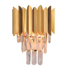 Arandela Dourada Cristais 31cm 2e14